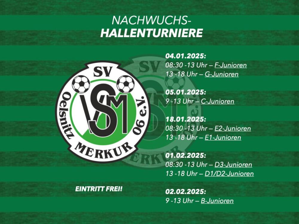 Merkur organisiert 8 Hallenturniere für den Nachwuchs